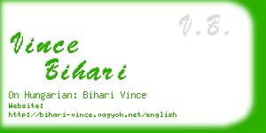 vince bihari business card
